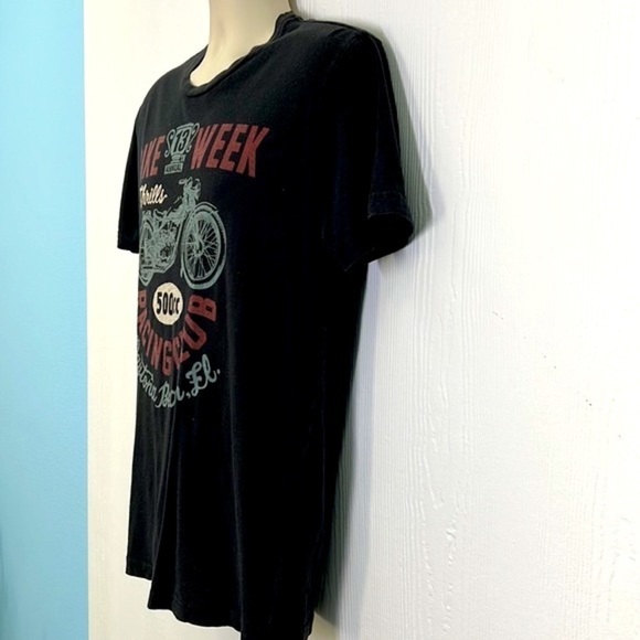 Lucky Brand - Bike Week Racing Club 500cc Motorcycle Daytona Beach Graphic T Med - Picture 5 of 9